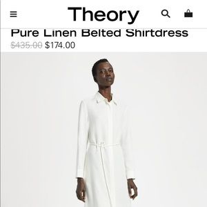 Theory pure linen belted shirtdress - brand new!!